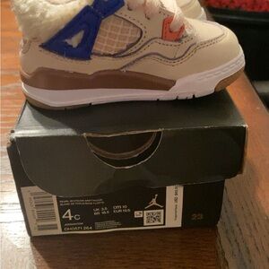 Jordan Kids' Sneakers - Cream, Blue, and Brown